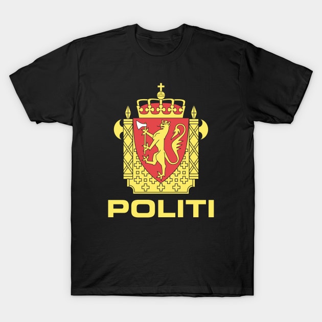 Norwegian Police (black) T-Shirt by pasnthroo